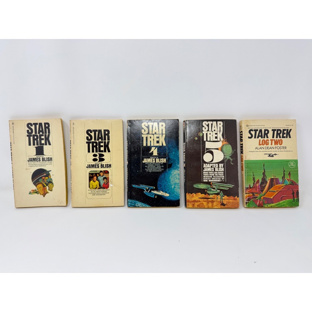 Vintage Star Trek Paperback Book Lot James Blish Alan Dean Foster1 3 4 5 Log Two